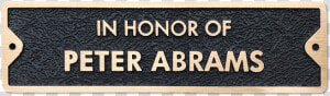 Bronze Memorial Plaque For Bench   Label  HD Png Download