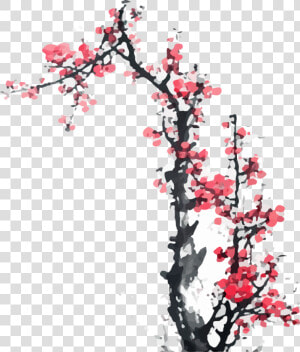 1st Gen Tet   Chinese Plum Blossom Painting Png  Transparent Png