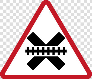 Railroad Crossing Sign Ph Clipart   Png Download   Dangerous Junction Ahead Sign  Transparent Png