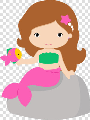  niña  sirena   Cute Mermaid Clipart  HD Png Download