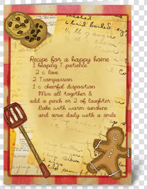 Recipe For A Happy Home Greeting Card  HD Png Download