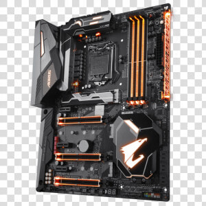 Motherboard Png Picture   Gigabyte Z370 Aorus Gaming 7 Slots  Transparent Png