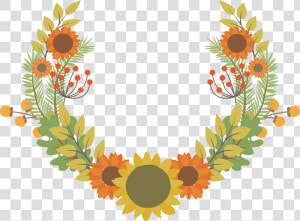 Transparent Vector Wreath Png   Png Transparent Sunflower Wreath Png  Png Download