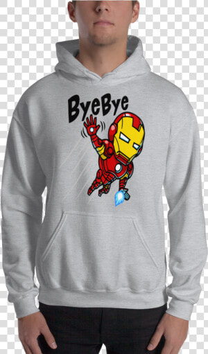 Iron Man “bye bye” The Avenger Marvel Superheroes Cartoon   Hoodie  HD Png Download