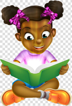 Girl Reading Book Clipart   Png Download   Girl Reading Clipart  Transparent Png