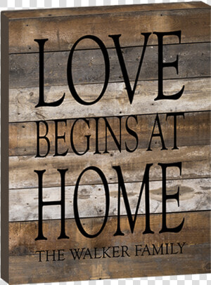 Love Begins At Home Wood Panel Sign Class   Poster  HD Png Download