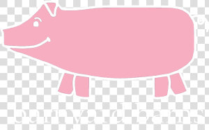 Barnyard Barns Pink Pig White Outline   Png Download   Domestic Pig  Transparent Png