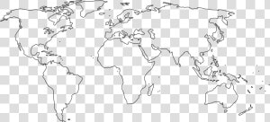 Simplified Blank World Map Without Antartica   World Map For Practice  HD Png Download