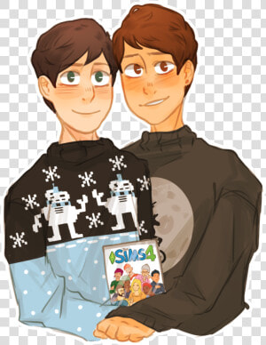 Happy Holidays From The Howlters Phil Lester  Dan Howell    Cartoon  HD Png Download