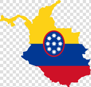 Flag map Of The United States Of Colombia   United States Of Colombia  HD Png Download