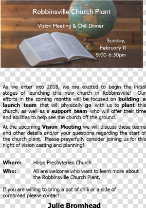 Robbinsville Church Plant Insert For Webpage   Brochure  HD Png Download