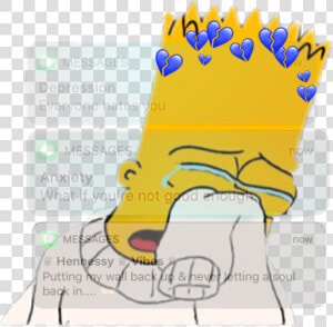 Brb   Bart Simpson Drawing Sad  HD Png Download