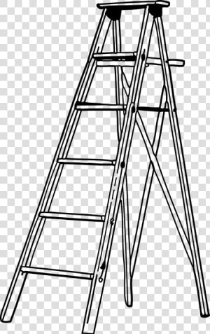 Ladder  Aluminium  Foldable  Metal  Single  Climb   Ladder Clipart Black And White  HD Png Download