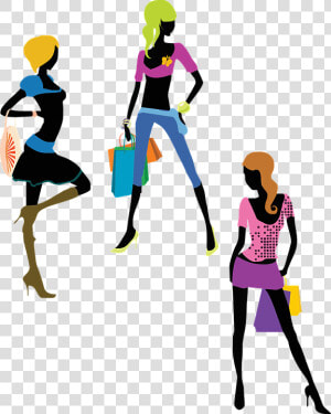 Fashion  Girls  Glamour  Shopping  Models  Shoppers   Fashion Ladies Clip Art  HD Png Download