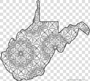 Free Printable West Virginia Coloring Page With Pattern   Outline West Virginia  HD Png Download