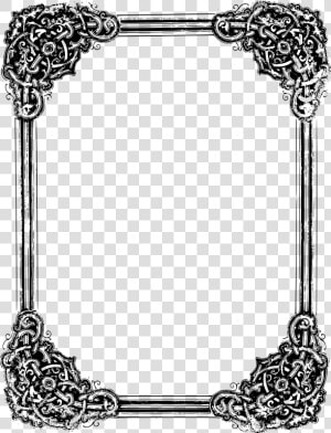 Transparent Balloon Borders Clipart   Black Ornate Frame Border  HD Png Download