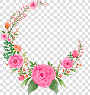 Pink Rose Flowers Flower Frame Free Hd Image   Pink Flower Frame Png  Transparent Png