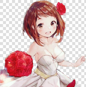 Bnha Ochaco Ochako Uraraka Urarakaochako Urarakachako   Ochako Uraraka Wedding Dress  HD Png Download