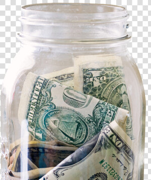 Jar Transparent Savings   Mason Jar With Money  HD Png Download