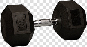 Dumbbell   75 Lbs Rubber Hex Dumbbells  HD Png Download