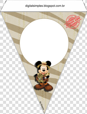 Mickey Y Minnie De Safari Free Printable Bunting   Bandeirola Mickey Safari Para Imprimir  HD Png Download