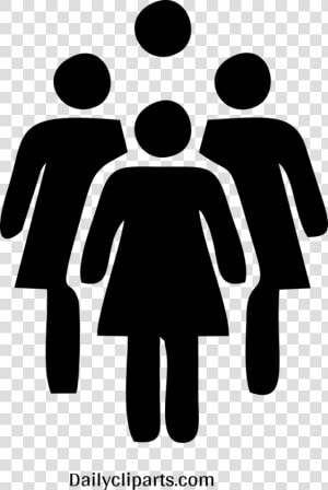 4 Females Standing Black Icon Image   Group Of Men And Group Of Women  HD Png Download