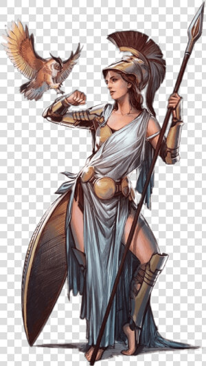 Athena Illustration   Goddess Athena Greek Mythology  HD Png Download