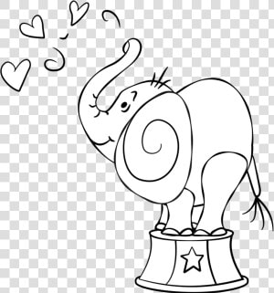 Elephant Love Digi Stamp   Cartoon  HD Png Download