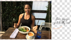 Chanee Enjoying A Great  Healthy Meal   Superfood  HD Png Download