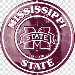 Mississippi State Embossed Metal Circular Sign   Mississippi State University  HD Png Download