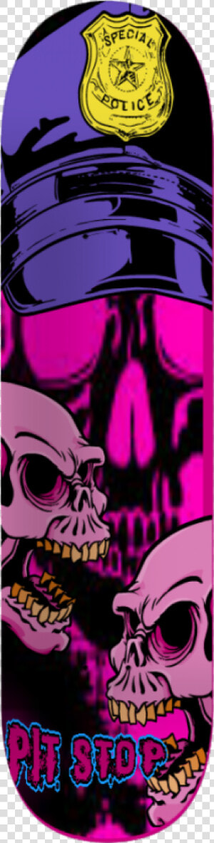 Pit Stop Girly Skull Deck   Skateboard Deck  HD Png Download