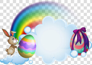 Tube Pâques  Lapin Png  Oeufs  Nuage  Arc En Ciel   Ανάστασησ Πασχαλινεσ Ευχεσ Λογια  Transparent Png