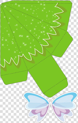 Tinkerbell Template   Caixa Piramide Verde  HD Png Download