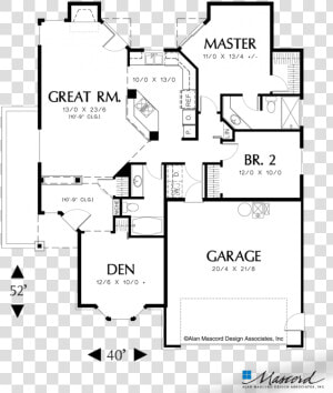 Main Floor Plan Of Mascord 1108a The Naylor Great Room   Square Foot House Plans  HD Png Download