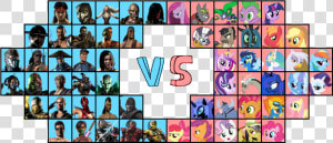 Mk Vs Mlp Roster   Cartoon  HD Png Download