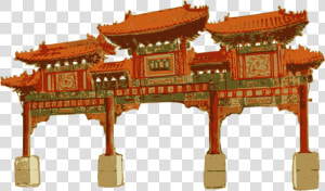 Paifang Language Architecture   Chinatown Gate Vector  HD Png Download