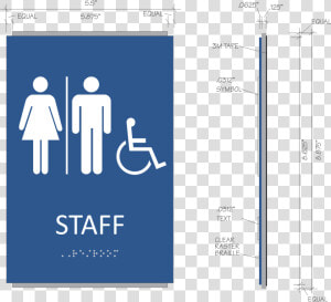 Ada Braille Staff Restroom Sign   Unisex Ada Restroom Sign  HD Png Download