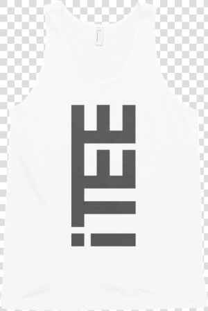 Itee White Vertical Logo Front Fine Jersey Tank Top   White Tank Top Jersey  HD Png Download