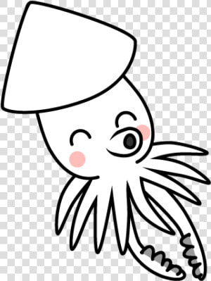 Clip Art Cute Squid Clipart   イカ イラスト かわいい  HD Png Download