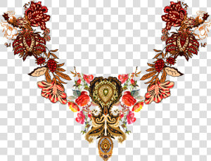 Vector Jwellery Neck   Floral Design  HD Png Download