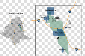 Graphic Featuring Map Of Butte silver Bow Area  As   Neighborhood Map Of Butte Montana  HD Png Download