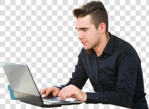 Working On Laptop Png   Working Png Of Man  Transparent Png