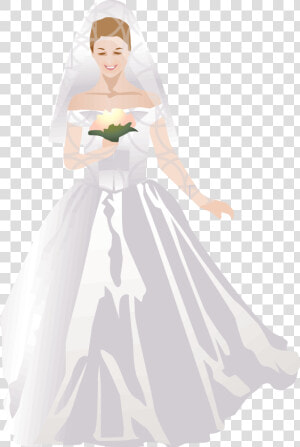 Smiling Bride Begins The Processional Bride   Bride  HD Png Download