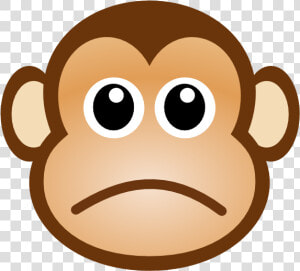 Sad Monkey Svg Clip Arts   Sad Monkey Face Cartoon  HD Png Download