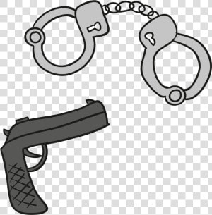 Vector Handcuffs And Gun Png Download   8th Amendment Drawing Easy  Transparent Png