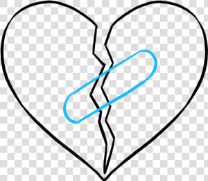 How To Draw Broken Heart   Easy Drawings Broken Heart  HD Png Download