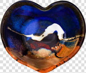 Cobalt Blue And Toasted Orange Heart Bowl   Heart  HD Png Download