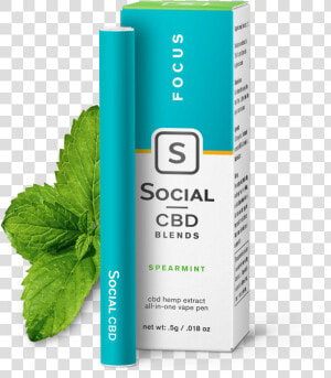 Social Cbd Blends Focus Spearmint   Social Cbd Pen  HD Png Download