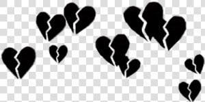  broken  hearts  heart  brokenheart  heartbroken  black   Black Broken Heart Crown  HD Png Download