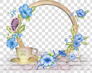 Clipart Borders Blue Flower   Bom Dia Com Muitas Bencaos De Deus  HD Png Download